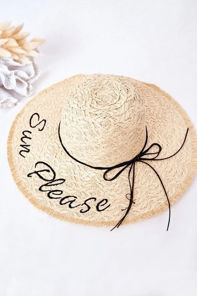 Słomiany Kapelusz BRUNO ROSSI Sun Please Beżowy