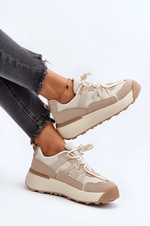 Damskie Buty Sportowe Sneakersy Beżowe Phyrena