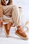 Zamszowe Espadryle Wsuwane Camel Lesley