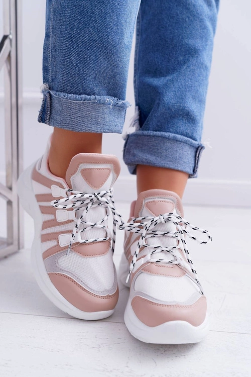 Sportowe Damskie Buty Gruba Podeszwa Nude Fina