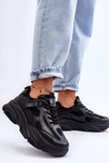 Sneakersy Damskie Na Masywnej Platformie Czarne Agnenia