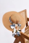 Elegancki Damski Kapelusz Z Materiałową Kokardą Beżowy