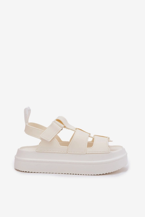 Sandały Damskie Na Platformie Ecru Nitavelia