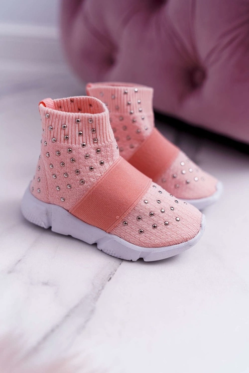 Dziecięce Młodzieżowe Obuwie Sportowe Wsuwane Różowe Delma