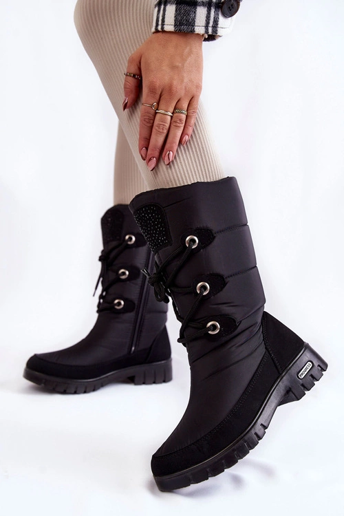 Wysokie Ocieplane Śniegowce Progress PROGJ-20-07 Czarne