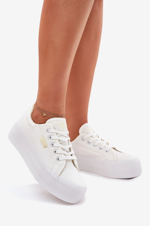 Trampki Damskie Na Platformie Lee Cooper LCW-25-31-3450L Białe