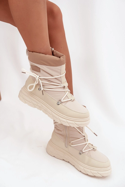 Śniegowce Damskie Na Zamek Lee Cooper LCJ-25-44-3931 Beżowe