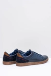 Granatowe Skórzane Męskie Sportowe Półbuty Nikopol Design