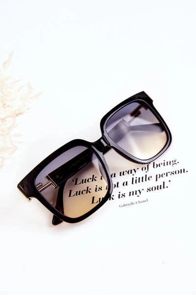Damskie Okulary Przeciwsłoneczne Ombre V120026 Czarno-Złote