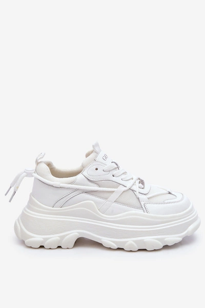 Buty Sportowe Na Masywnej Platformie GOE LL2N4029 Białe