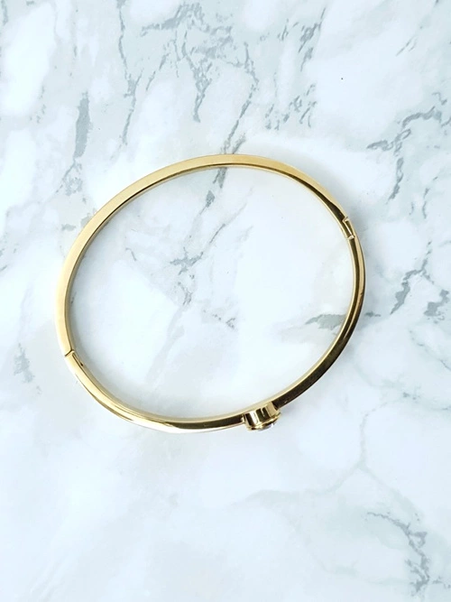 Damska Bransoleta Stalowa Z Cyrkonią Złota Gemma