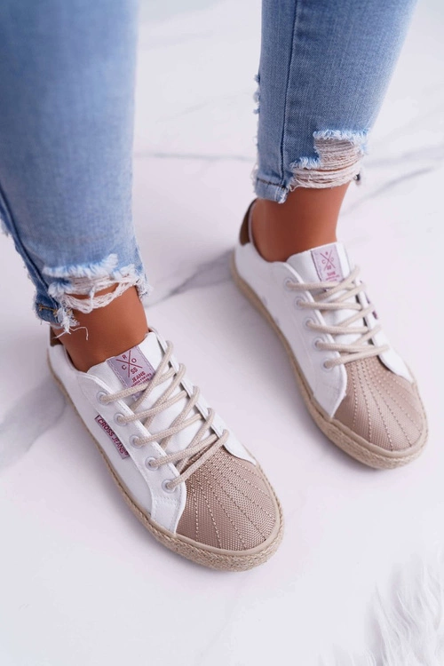 Trampki Damskie Cross Jeans Białe DD2R4095