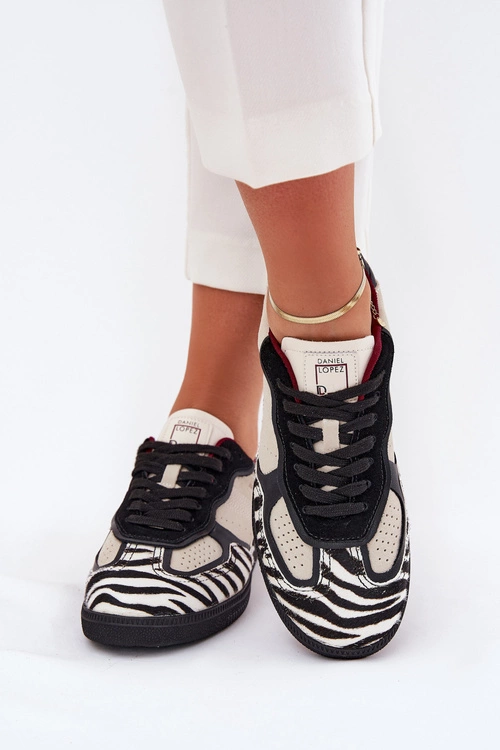Sneakersy Damskie Daniel Lopez Just Dare SS2D4015 Zebra Beżowe