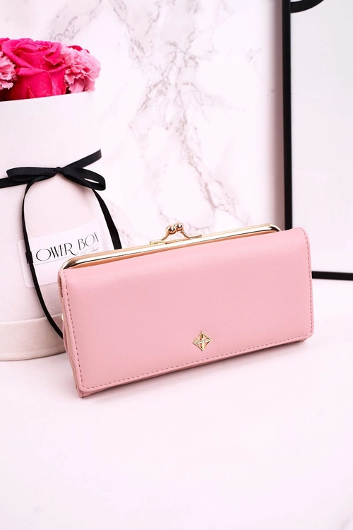 Duży Portfel Damski Zapinany Na Bigiel MILANO Różowy