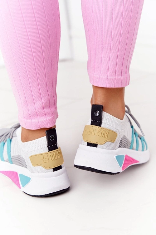 Damskie Sportowe Buty Memory Foam Big Star HH274531 Biało-Szare