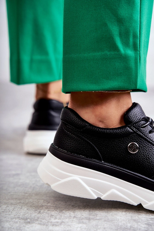 Damskie Skórzane Buty Sportowe Czarne Camrose