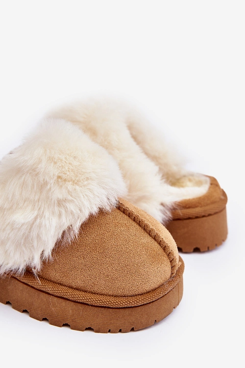 Kapcie Dziecięce Z Futerkiem Camel Birasta