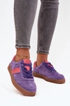 Zamszowe Sneakersy Damskie Vinceza 79576 Fioletowe