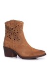 Botki Damskie Skórzane Camel Barski 12622