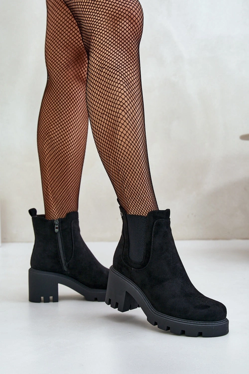 Ocieplane Botki Sztyblety Na Zamek Czarne Arlethia