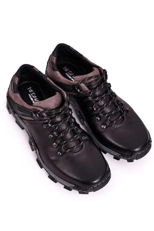 Męskie Skórzane Półbuty Trekkingowe BEDNAREK Czarne