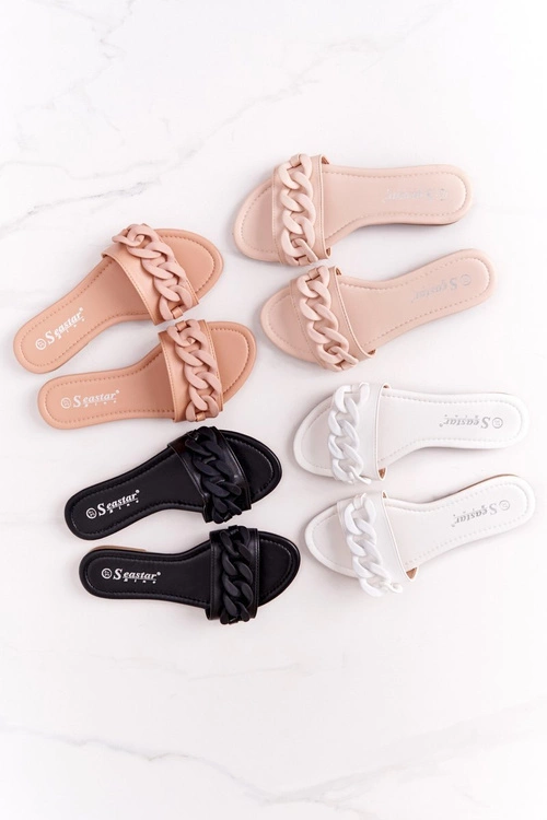 Skórzane Klapki Z Łańcuchem Camel Step By Step