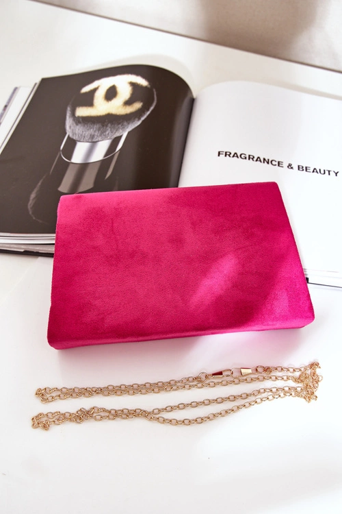 Torebka Kopertówka Z Ozdobnym Sercem Eko Zamszowa Fuksja Evilinas