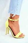 Zamszowe Sandały Na Szpilce Żółte Liberty