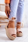 Espadryle Sandałki Na Platformie Nude Dolores