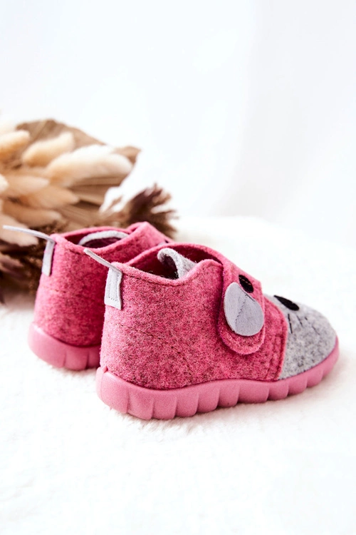 Trzewiki Papcie Befado Myszka 526P104 Różowo-Szare