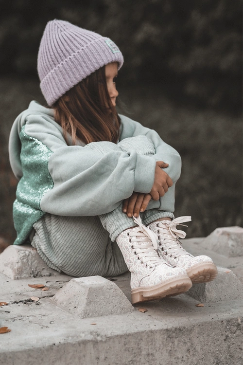 Ocieplane Botki Dziecięce Na Suwak Beżowe Dolida