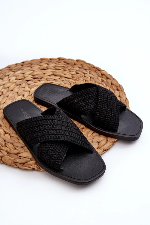 Klapki Damskie Płaskie Big Star NN274077 Czarne