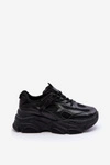 Sneakersy Damskie Na Masywnej Platformie Czarne Agnenia