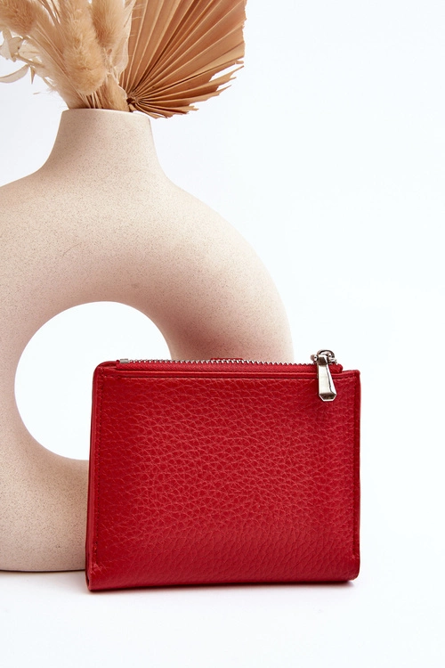 Damski Portfel Portmonetka Z Ekoskóry Czerwony Lazara