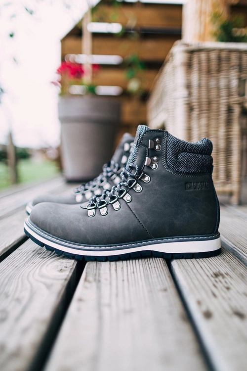 Męskie Botki Trapery Big Star Szare EE174405