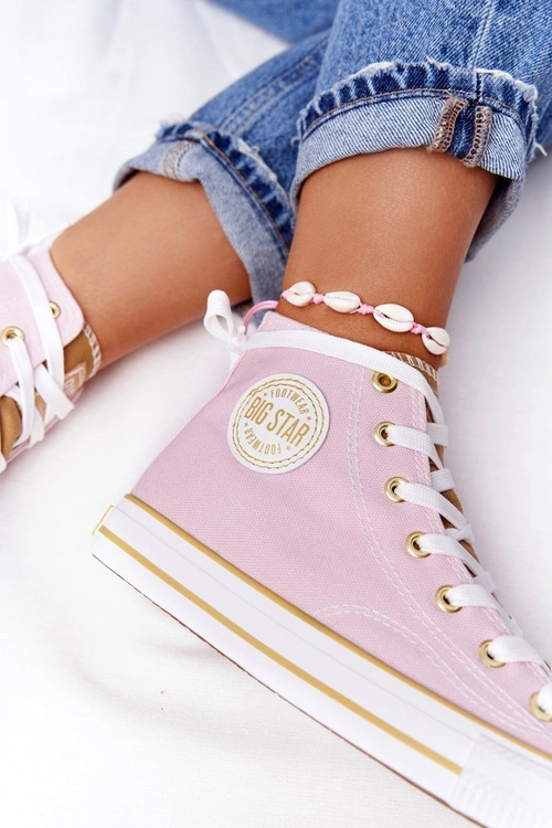 Damskie Wysokie Trampki Big Star HH274447 Różowe