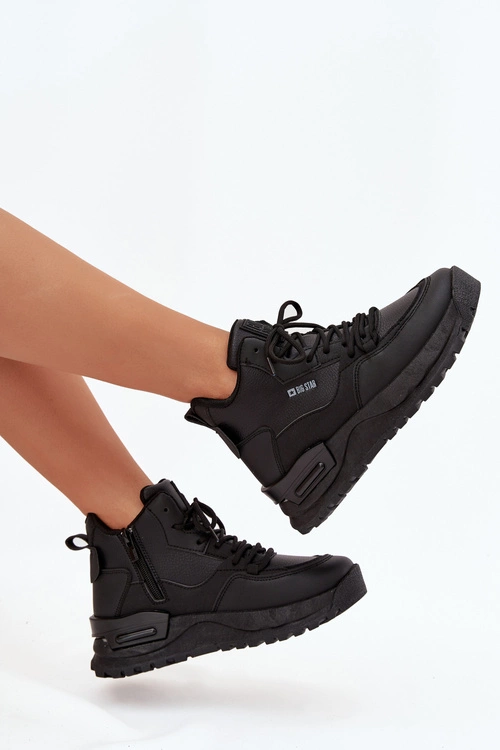 Buty Sportowe Damskie Na Platformie Big Star SS274509 Czarne