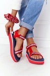 Piankowe Sandały Na Platformie Big Star HH274A102 Czerwone