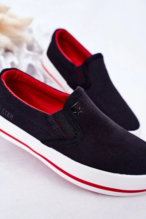 Dziecięce Wsuwane Tenisówki Slip-On Big Star HH374013 Czarne