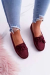 Mokasyny Damskie Zamszowe Bordowe Espanto