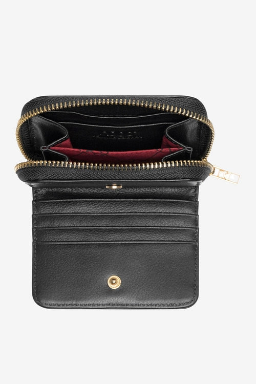 Damski Portfel Ze Skóry Naturalnej Mały Nobo NPUR-LR0021-C020 Czarny