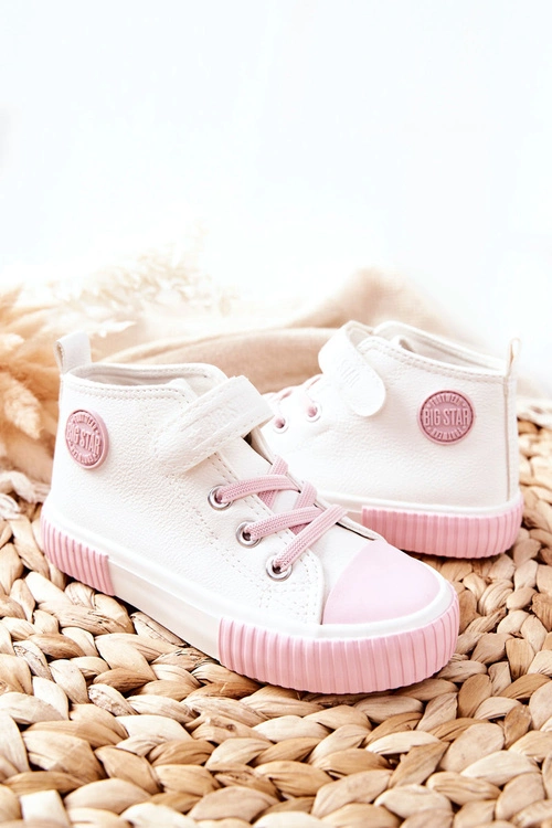 Dziecięce Wysokie Trampki Na Rzepy BIG STAR II374014 Białe