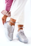 Sportowe Buty Z Cyrkoniami Lu Boo Srebrne 
