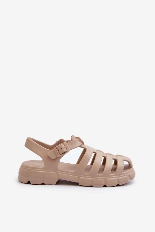 Damskie Piankowe Sandały Rzymianki Beżowe Gasaria