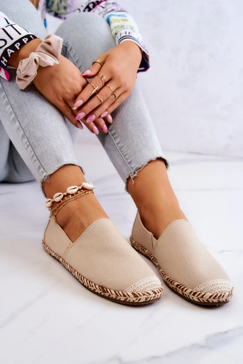 Espadryle Wsuwane Big Star JJ274899 Beżowe