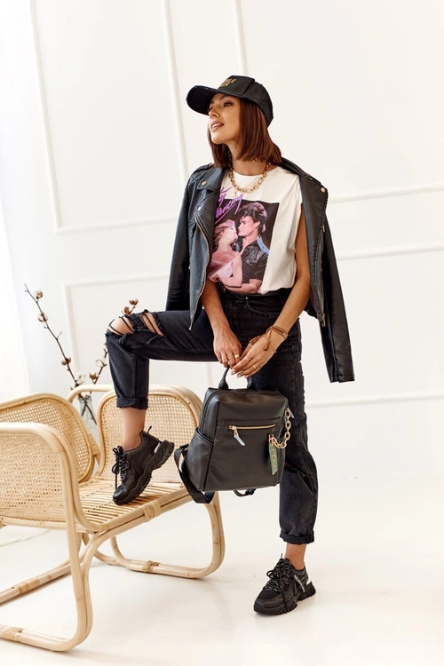 Damski Skórzany Plecak NOBO NBAG-K1800 Czarny