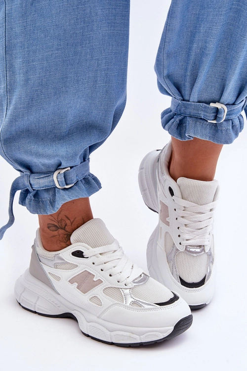 Modne Damskie Buty Sportowe Z Siateczką Białe Venice