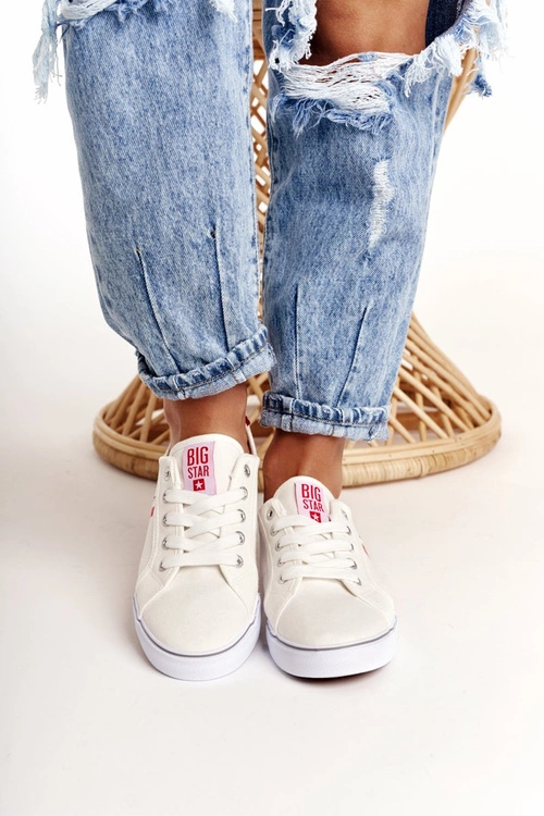 Damskie Tenisówki BIG STAR DD274892 Biało-Czerwone