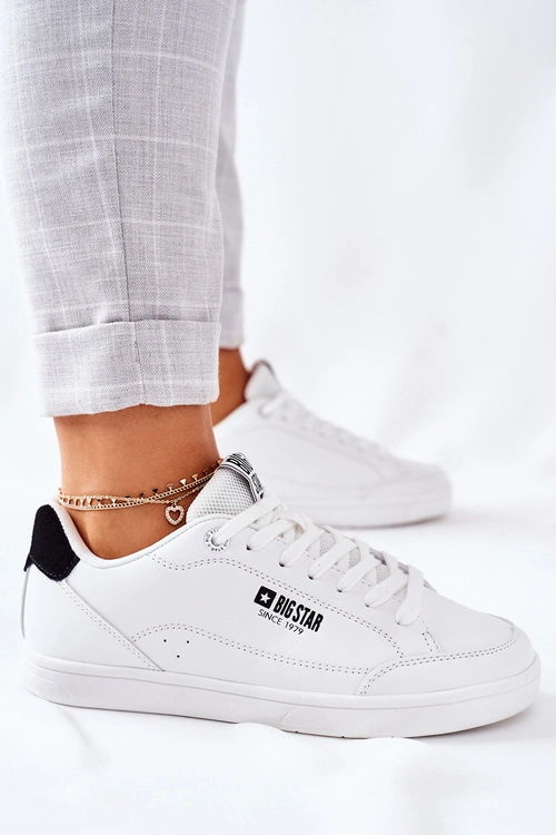 Damskie Skórzane Tenisówki Memory Foam BIG STAR II274319 Białe