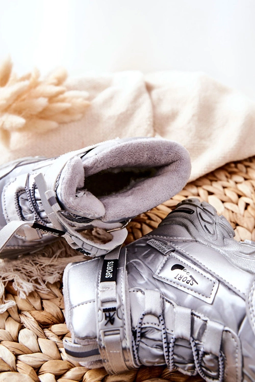 Ocieplane Śniegowce Botki Srebrne Erila